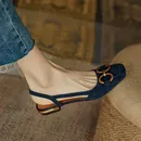 Zapatos Mujer Französisch Vintage Frauen Sandalen Sommer 2023 Neue Elegante Niedrigen Ferse Schuhe