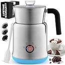 Zulay Electric Hot Chocolate Maker Machine - Powerful, Stainless Steel Hot Chocolate Machine & Hot Cocoa Maker - 4-in-1 Detachable Milk Frother Heater & Cold Foam Maker - Milk Frother Dishwasher Safe