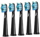 5pcs Replacement Toothbrush Heads for Fairywill D7/D8/FW507/FW508, FW551/ FW917/ FW959/ FWD1/ FWD3 Black