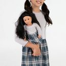 Leveret Matching Girl & Doll Plaid Cotton Skirt Dress - Grey - 5Y