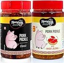 Homcook Classic Pork Pickle & Pork Pickle with Bhut Jolokia from Northeast India | combo 240g each pack