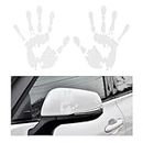 Ohleats 2 PCS Car Wave Stickers, The Lazy Waver Wave Sign Decal Decoration, Automotive Waving Hand Stickers for Left Right Rearview Mirror, Exterior Car Accessories for SUV Truck (White)
