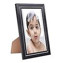 Amazon Brand - Solimo Photo Frames, Tabletop (1 pc - 8x12 inch), Black & Silver ,Synthetic Wood
