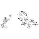 10 Set Metal Star Rivets 14mm Garment Rivets Leather Rivets Studs and Spikes for Leather Craft Clothing Bags Belts Dog Collar Shoes(Argento)
