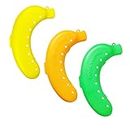 DOVEAZ® Plastic Banana Food Storage Container, Banana Case Cover (Multicolour - Set of 3)