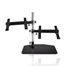 Pyle PLPTS47 Universal Device Studio Equipment Tabletop Stand Holder Mount, DJ Sound System Workstation and Two-Tier Shelves Dual Arms