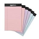 Amazon Basics Narrow Ruled 5 x 8-Inch Lined Writing Note Pads, 6 Count (50 Sheet Pads), Multicolor