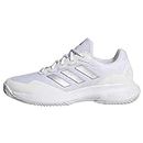 ADIDAS Gamecourt 2.0 Tennis Shoes, Zapatillas Mujer, FTWR White/Silver Met/FTWR White, 38 EU