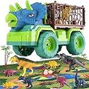 EPPO Dinosaur Transport Truck Playset Toys for Kids 3-5, Large Size Triceratops Vehicle Carrier Car Toys for 3 4 5 6 7 8+ Anni Ragazzi Ragazze Regali per bambini