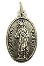 Lumen Mundi L&M Silver Toned Base Archangel Saint Raphael Pray for Us Medal Pendant, 1 Inch