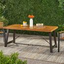 Union Rustic Haddie Dining Table Wood/Metal in Brown | 29.5 H x 70 W x 33 D in | Outdoor Dining | Wayfair 0F69DFFBFAFD42B4A52283B00C46892D