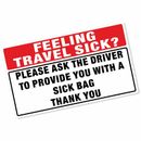 Adesivi taxi autoadesivi If You Feel segno malato da viaggio minicab autista borsa auto