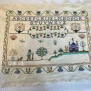 Whitman Embroidered Sampler No. 2 Alphabet Handstiched Raw Edge Unframed Country