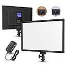 RALENO LED Video Light, 192 LEDS Panel Camera Light with LCD Display Built-in Batteries Dimmable 3200-5600K Bi-color and Brightness CRI 95+ lighting for Video Recording Studio YouTube Photography
