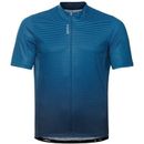 ODLO Herren Shirt Stand-up collar s/s full zip E, Größe XL in indigo bunting - blue wing tea