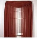 Luxury Discounts 3 Piece Sheer Voile Curtain Panel Drape Set Includes 2 Panels and 1 Scarf (84" Length, Brick)