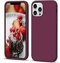 LOXXO® Microfiber Candy Case Compatible for iPhone 12 Pro Max 6.7 inch, Shockproof Slim Back Cover Liquid Silicone Case - Wine Red