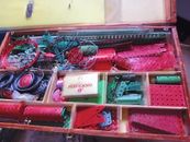 Meccano  Set 9 Red and Green almost complete wooden box