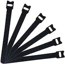 Rpi shop - 48 Pcs Reusable Cable Ties Strap, 6 Inch(150mm), with Double Sided Hook & Loop Wire Organizer, Cable Management for Tablet Laptop PC TV Home Office Electronics Wire, DIY, (Color: Black)