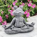 Goodeco 12.5" L×10" H Meditating Yoga Frog Statue - Gifts for Women/Mom, Zen Garden Frog Figurines for Home and Garden Decor, Frog Decorations Gift Ideas, Frog Gifts for Women