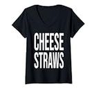 Femme CHEESE STRAWS T-Shirt avec Col en V