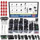 Glarks 311Pcs 26 Kit 1/2/3/4/6 Pin Male&Female Waterproof Automotive Electrical Wire Connector Terminal Plug with Terminal Removal Tool Kit, 20-14 AWG Truck Harness Plug Car Spark Plug Connector