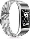 Replacement for Fitbit Charge 2 Strap Metal Mesh Magnetic Adjustable Clasp Stainless Steel Replacement Strap for Fitbit Charge 2 Men Women Small Large (S 01 Silver) Xinduolei