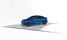 WOWPAPERART Pop Up 3D Greeting Card for Tesla Model 3 New Owners - Love, Birthday, Christmas, Congratulations, Surprise - Blank Insert Personalized Message - 5x7 Inches (3 - Blue - 20" - aB)