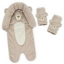 Travel Bug Baby & Toddler 3-Piece Head Support & Strap Covers Set for Car Seats, Strollers & Bouncers - Bear