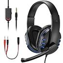 Diswoe Gaming Headset for Ps-4 Ps-5, Headset for Xbox One s 3.5mm Wired Over-head Stereo Gaming Headphone with Mic Microphone Volume Control for PC Xbox One s Tablet Laptop Smartphone