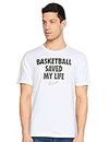 Nike Men's Printed Regular fit T-Shirt (CD1132-100_White L)