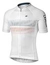 LAMEDA Cycling Jersey Men Short Sleeve Road Bike Bicycle Shirt Reflective Breathable Lightweight Summer White Large