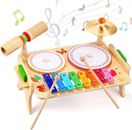 , Montessori Musical Instruments for Kids Music Gifts for Child Drum Set