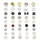 MIVAIUN 45 Pcs Women Shirt Brooch Buttons, Cover Up Brooch Pins Safety Invisible Buttons, Safety Brooch Buttons, Prevent Accidental Exposure of Buttons for Girls Clothes DIY Decoration (45 Pcs)