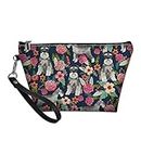 Mumeson Floral Schnauzer Pattern Trapezoid Make Up Bags Clutch Handbags
