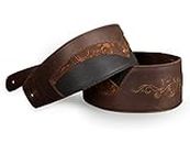 Anthology Gear"Shadowlands" Full Grain Leather Guitar Strap For Electric, Acoustic, and Bass Guitars (3" Width, Tri-Tone Brown/Black)