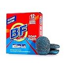 12PCS Steel Wool Soap Pad,Steel Wool Scrubber,Disposable Scratch Scrubbing Pads,Pre-Soaped for Household Cleaning, Kitchen Dishes & Metal Grills (12)