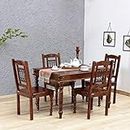 Jeen Wood Solid Sheesham Wood Dining Room Sets 4 Seater Dining Table with 4 Chairs for Dining Room, Living Room, Kitchen, Hotel, Restaurant, Cafeteria (Standard, Provincial Teak Finish)