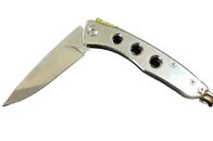 Custom STAINLESS STEEL CHROME  Folding Knife - C072 - Hunting Camping fishing