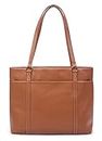 Overbrooke Classic Laptop Tote Bag, Tan - Vegan Leather Womens Shoulder Bag for Laptops up to 15. 6 Inches
