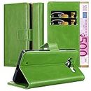 Cadorabo Book Case Works with Nokia Lumia 950 in Grass Green - with Magnetic Closure, Stand Function and Card Slot - Wallet Etui Cover Pouch PU Leather Flip