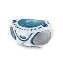Metronic 477115 Radio / Lecteur CD / MP3 Portable Wave avec Port USB - Bleu et Blanc