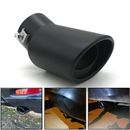 Punta de silenciador de escape trasero automático negro universal para automóvil cola de tubería de acero inoxidable