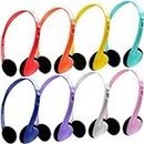 Ladont 8 Pack Bulk Kids Headphones for School Classroom, Durable 3.5mm Headphones for Chromebook Laptops Computer(8 Colors)