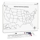 SCRIBBLEDO United States Map for Classroom Dry Erase Board for Kids Map of The United States 11”x14” White Board Teacher Student Classroom Learning Practice Travel USA Whiteboard