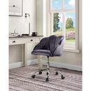 Home Furnishings Bristol Adjustable Extra Plush Swivel Home Office Task Chair with Polished Chrome Base, Charcoal Grey Velvet
