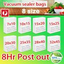 100-1000 Vacuum Sealer Bags 8 Size Precut Food Storage Seal Bags Cryovac Bags