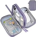 Electronic Organizer Travel Cable Accessories Bag, Electronic Organizer Case, Electronic Accessories Organizer Bag for Power Bank, Charging Cords, Chargers, Mouse, USB Cable, Earphones (Purple)