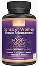 Sense of Women Natural Female Enhancement Pills | Female Libido Booster for Women to Increase Mood, Energy and Hormone Balance | Horny Goat Weed Maca Root Extract 60 Veggie Capsules