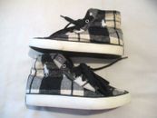 Boys Polo Black and White Plaid Flannel High Top Sneakers (See Listing for Size)